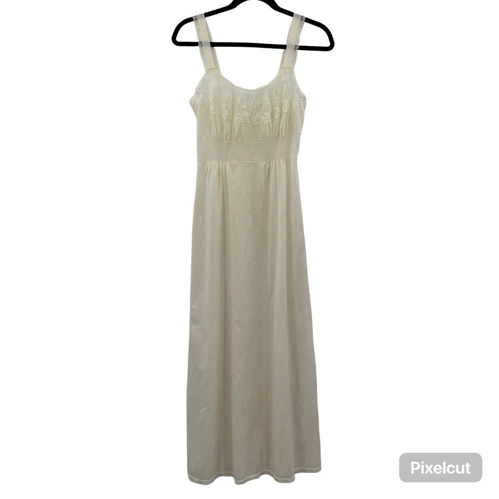 Vintage corsage slip‎ dress nightgown nylon lingerie size 32